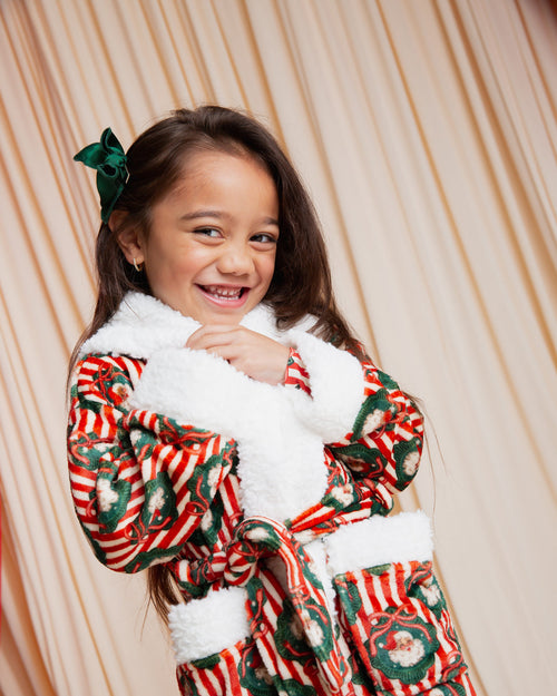 Baby Kids Bamboo Pajamas — Up Claus & Personal Kids Plush Robe — Image 3