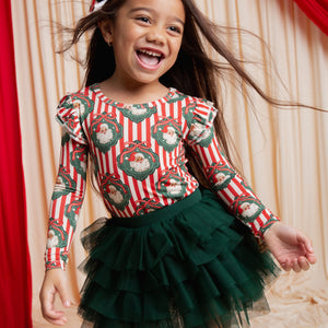 Baby Kids Bamboo Pajamas — Up Claus & Personal Long Sleeve Top & Tulle Skort Set — Image 1