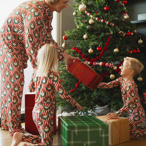 Baby Kids Bamboo Pajamas — Up Claus & Personal Men's Collar Shirt & Pants Set — Image 1