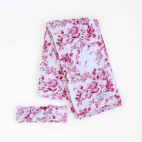 Petally Ever After Swaddle & Headwrap Set - Image 2 - Bums & Roses