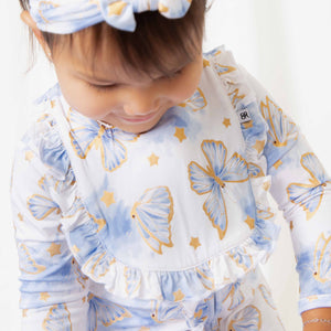 Baby Kids Bamboo Pajamas — Wish Upon a Wing Ruffled Bib — Image 4