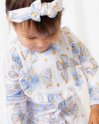 Baby Kids Bamboo Pajamas — Wish Upon a Wing Ruffled Bib — Image 4