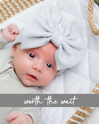 Baby Kids Bamboo Pajamas — Worth The Wait Biggie Bow — Image 1