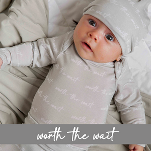 Baby Kids Bamboo Pajamas — Worth The Wait Infant Layette Set — Image 1