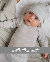 Baby Kids Bamboo Pajamas — Worth The Wait Infant Layette Set — Image 1