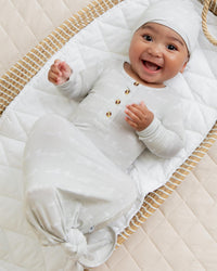 Baby Kids Bamboo Pajamas — Worth The Wait Knotted Gown & Beanie Set — Image 1