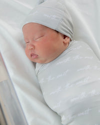 Baby Kids Bamboo Pajamas — Worth The Wait Swaddle & Beanie Set — Image 1