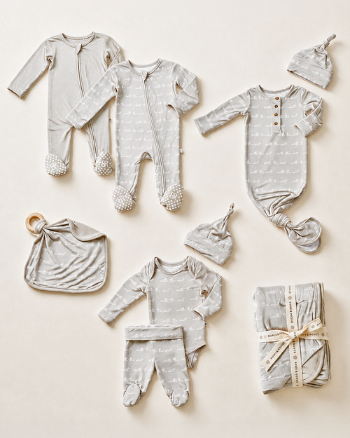 Baby Kids Bamboo Pajamas — Worth The Wait Keepsake Bundle — Image 1
