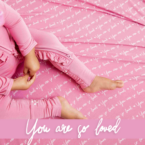 Baby Kids Bamboo Pajamas — You Are So Loved - Pink-a-Boo Bum Bum Blanket — Image 1