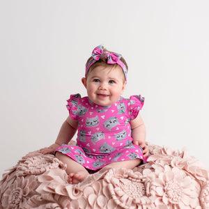 Bums & Roses - Baby & Kids Bamboo Pajamas - Whisker Me Away Ruffle Dress - Image 1