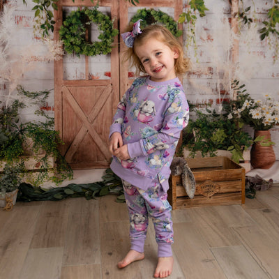 Baby Kids Bamboo Pajamas — Spring Par-Tea Jogger Set — Image 1