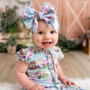 Bums & Roses - Baby & Kids Bamboo Pajamas - Sweet Egg-Scape Biggie Bow - Image 1