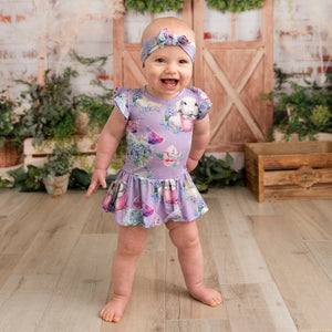 Bums & Roses - Baby & Kids Bamboo Pajamas - Spring Par-Tea Ruffle Dress - Image 1