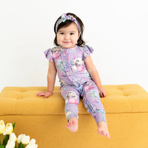 Baby Kids Bamboo Pajamas — Spring Par-Tea Romper — Image 1