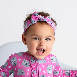 Bums & Roses - Baby & Kids Bamboo Pajamas - Whisker Me Away Headwrap - Image 1