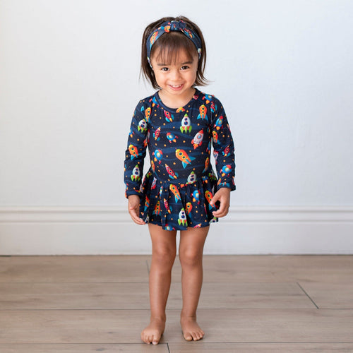 Space Jammies Ruffle Dress - FINAL SALE - Image 3 - Bums & Roses