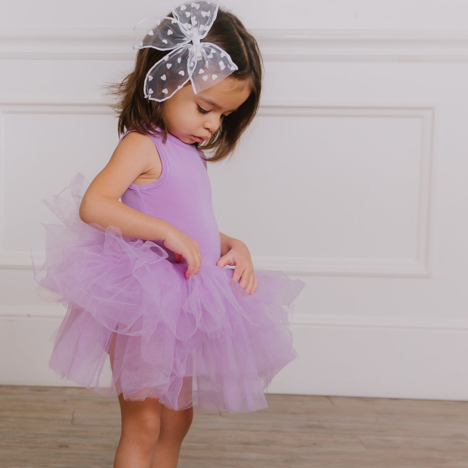 Bums & Roses Orchid Purple Tulle Tutu Dress - Tank Top, Hypoallergenic & Antibacterial Bamboo Fabric, 3