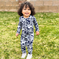 Baby Kids Bamboo Pajamas — Skeletons in the Closet Romper - Zipper Long Sleeves — Image 1
