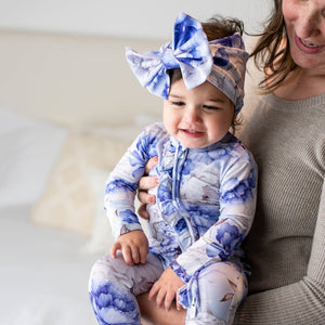 Bums & Roses - Baby & Kids Bamboo Pajamas - Worth Every Peony Biggie Bow - Image 1