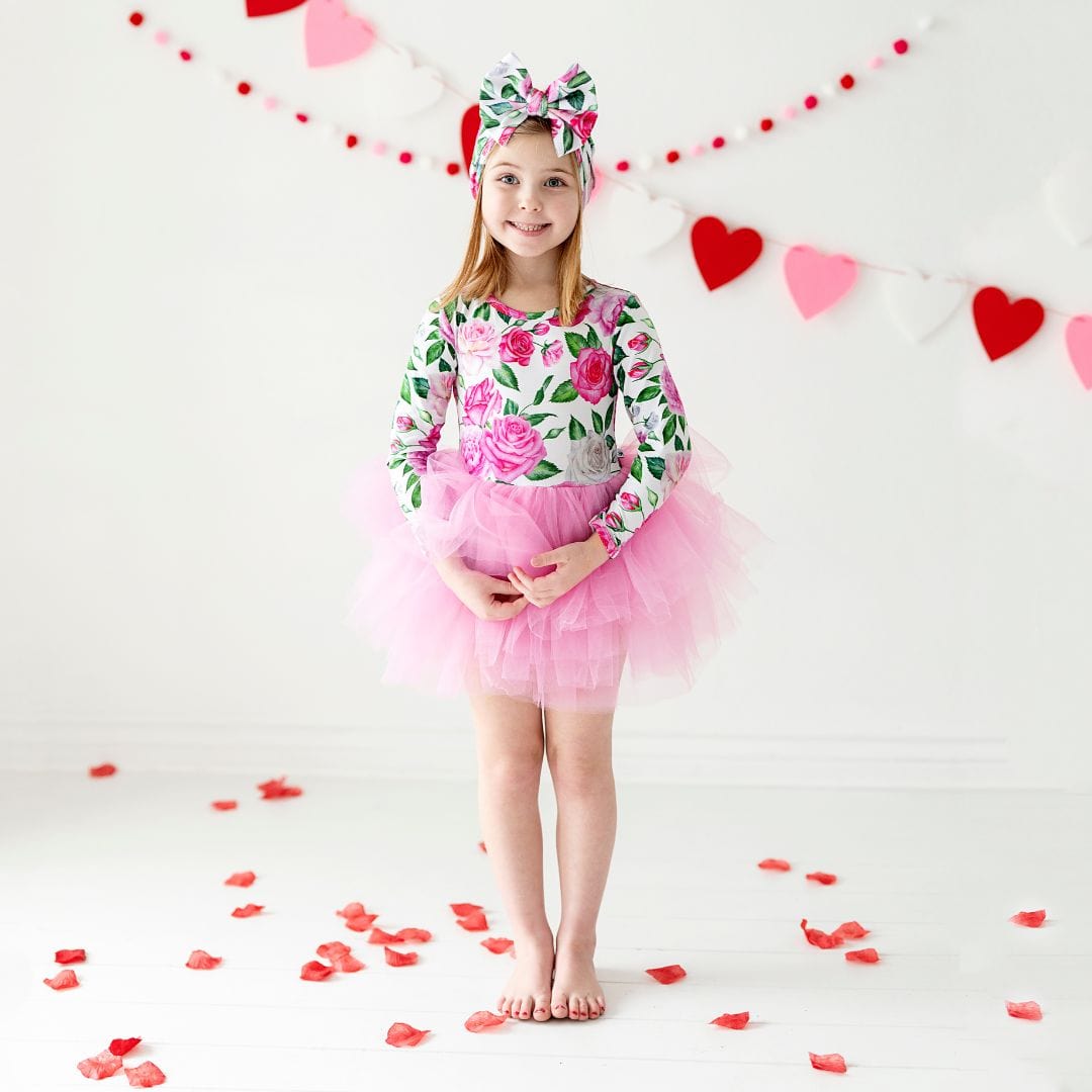 Bums & Roses Best Buds Tulle Tutu Dress, Hypoallergenic & Antibacterial Bamboo Fabric, 3