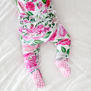 Bums & Roses - Baby & Kids Bamboo Pajamas - Best Buds Ruffle Footie - Image 1