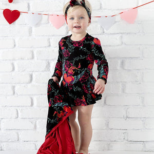 Bums & Roses - Baby & Kids Bamboo Pajamas - Tough Love Ruffle Dress - Image 1