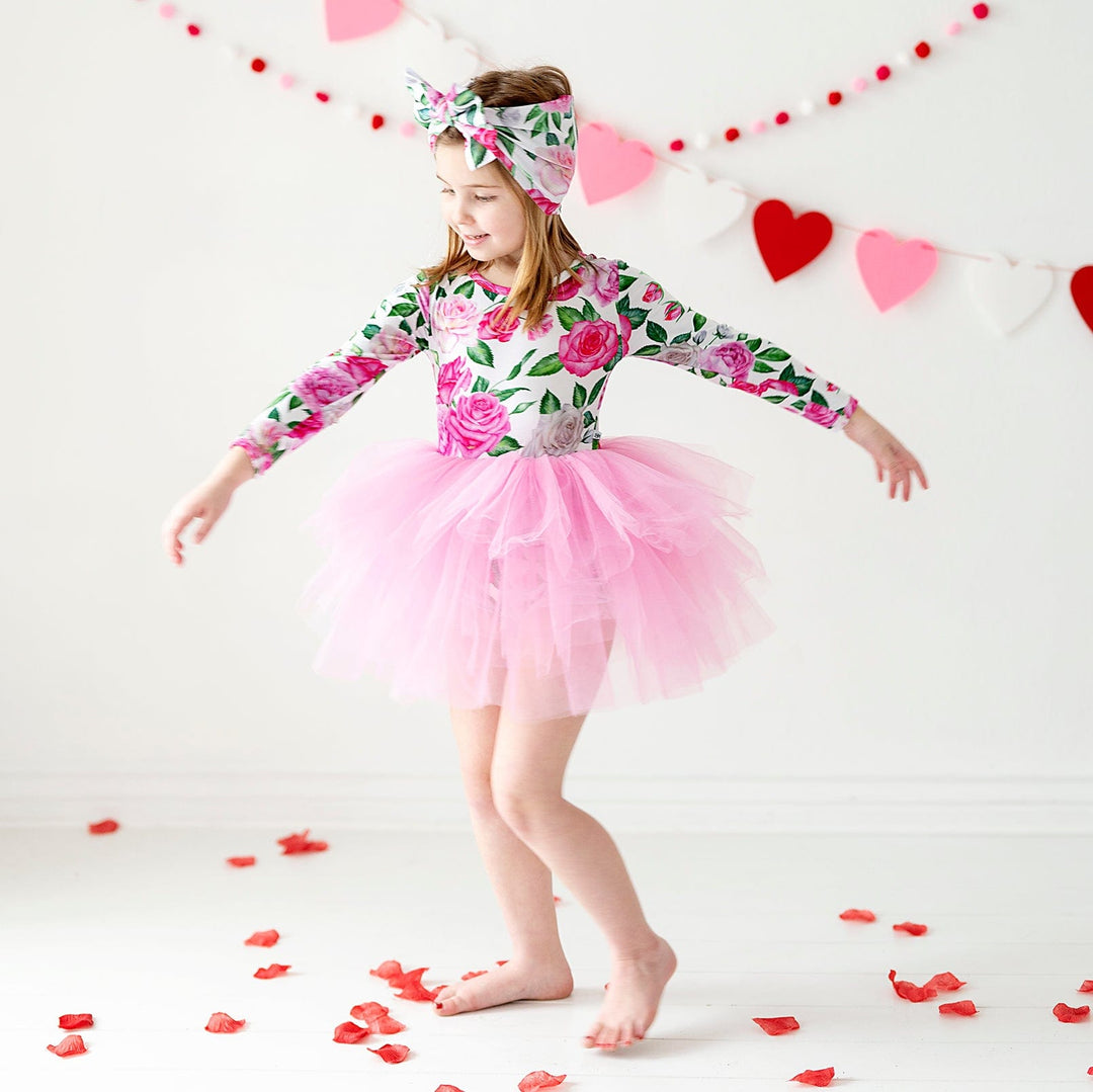 Bums & Roses Best Buds Tulle Tutu Dress, Hypoallergenic & Antibacterial Bamboo Fabric, 3