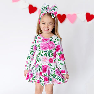 Bums & Roses - Baby & Kids Bamboo Pajamas - Best Buds Ruffle Dress - Image 1