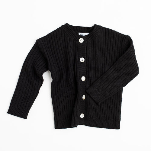 Black Ribbed Knit Button Sweater - Image 3 - Bums & Roses