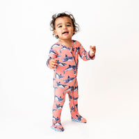 Baby Kids Bamboo Pajamas — Jaws Dropping Footie — Image 1