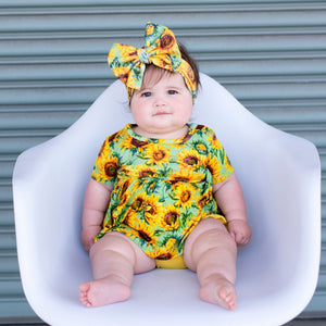 Bums & Roses - Baby & Kids Bamboo Pajamas - Sun Kissed Peplum & Bummies Set - Image 1