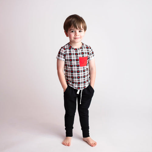 Plaid About You Toddler T-shirt & Jogger Set - FINAL SALE - Image 4 - Bums & Roses