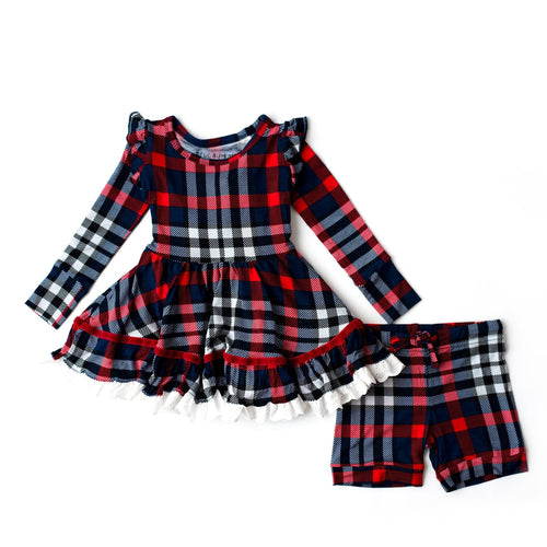 Checkmate Girls Party Dress & Shorts Set- FINAL SALE - Image 2 - Bums & Roses