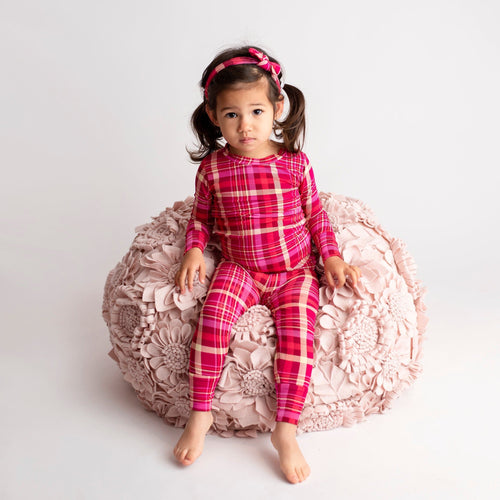 Berry Plaid Two-Piece Pajama Set - Image 1 - Bums & Roses