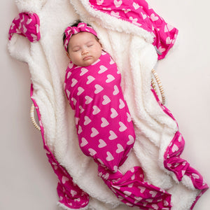 Playing Heart to Get Swaddle Headwrap Set - Image 1 - Bums & Roses