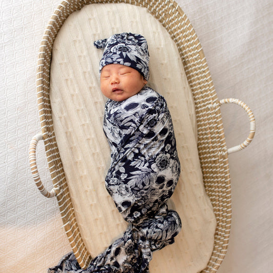 Skeletons In The Closet Swaddle Beanie Set
