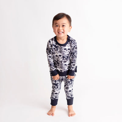 Baby Kids Bamboo Pajamas — Skeletons in the Closet Jogger Set — Image 1