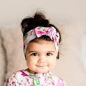 Bums & Roses - Baby & Kids Bamboo Pajamas - Hogs and Kisses Headwrap - Image 1