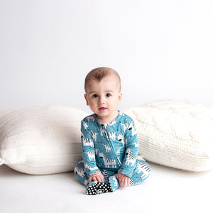 Bums & Roses - Baby & Kids Bamboo Pajamas - Earn Your Stripes Footie - Image 1