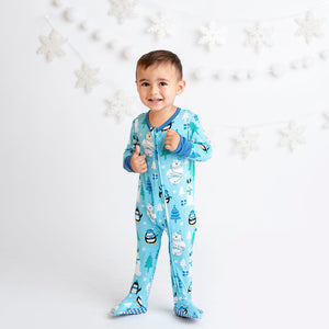 Bums & Roses - Baby & Kids Bamboo Pajamas - License to Chill Footie - Image 1