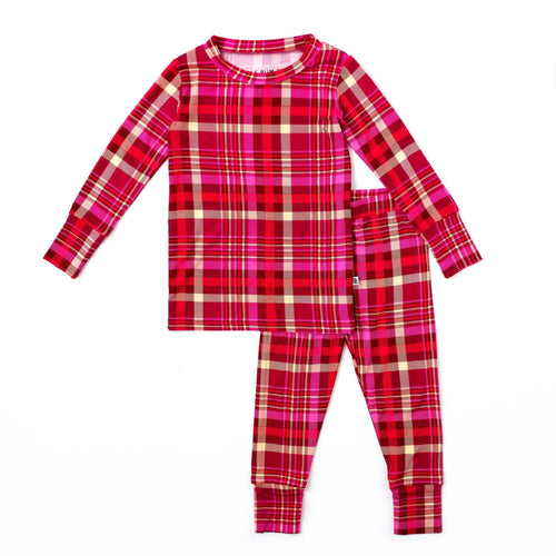 Berry Plaid Two-Piece Pajama Set - Image 2 - Bums & Roses