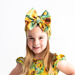 Bums & Roses - Baby & Kids Bamboo Pajamas - Sun Kissed Biggie Bow - Image 1