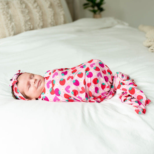 Berry In Love Swaddle Headwrap Set