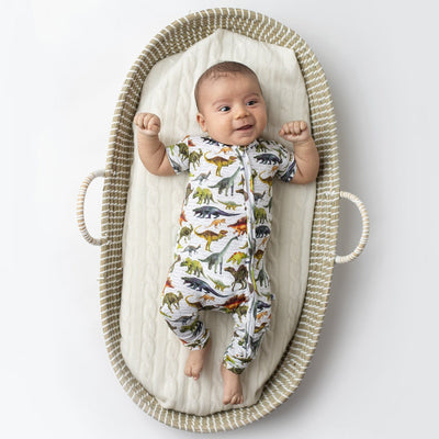 Baby Kids Bamboo Pajamas — Dinomite Romper — Image 1