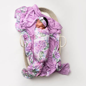 You Had Me At Hydrangea Swaddle Headwrap Set - Image 1 - Bums & Roses