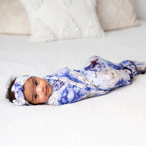 Bums & Roses - Baby & Kids Bamboo Pajamas - Worth Every Peony Swaddle Set - Image 1