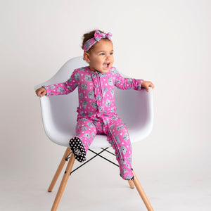 Bums & Roses - Baby & Kids Bamboo Pajamas - Whisker Me Away Ruffle Footie - Image 1