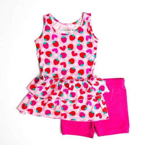 Berry In Love Girls Top & Shorts Set - Image 2 - Bums & Roses