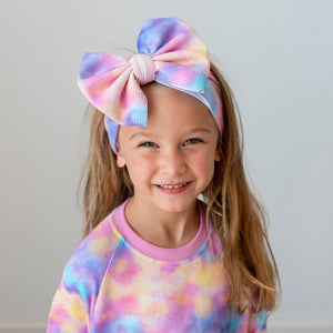 Bums & Roses - Baby & Kids Bamboo Pajamas - Cotton Candy Sky Biggie Bow - Image 1