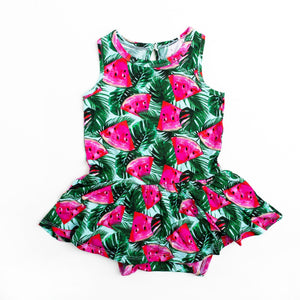 Bums & Roses - Baby & Kids Bamboo Pajamas - Seedsational Ruffle Dress - Image 1